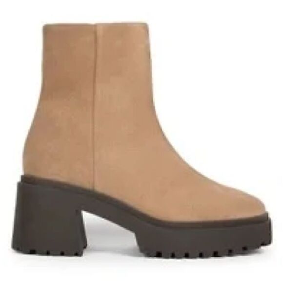 CASSIDY LUG SOLE BOOTIES IN FAUX SUEDE - Picture 1 of 7
